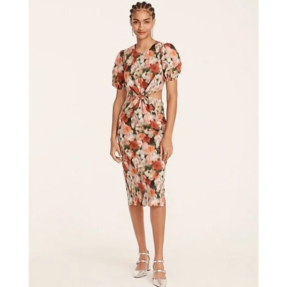 NWT J. Crew x Liberty Women’s 00 Hazy Day Floral Cut Out Liberty Fabric Dress - Picture 1 of 9